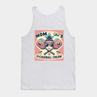 Mom, Team Mom, Moms Pickleball Crew, vintage retro funny pickleball Tank Top